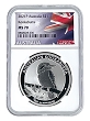 2021 Australia 1oz Silver Kookaburra NGC MS70 - Flag Label