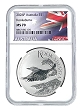 2026 Australia 1oz Silver Kookaburra NGC MS70 - Flag Label